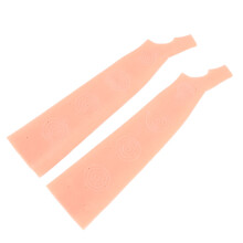 2 Paia di Maniche Lunghe Idratanti in SEBS, 40x9,5cm, Colore Pelle