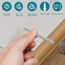 200 Pcs Double- Skirting Thread Seamless Nail,Rust-Proof No Trace Skirting Thread Screws Set with 2 Rods, with Nail