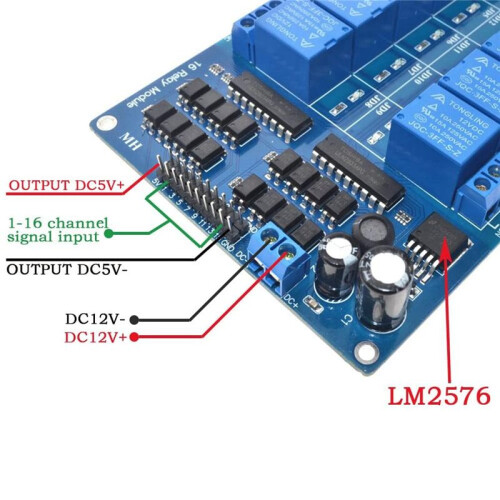 16 Channel 12V Relay Module with Optocoupler Low Level Trigger Expansion Board for Raspberry Pi 2