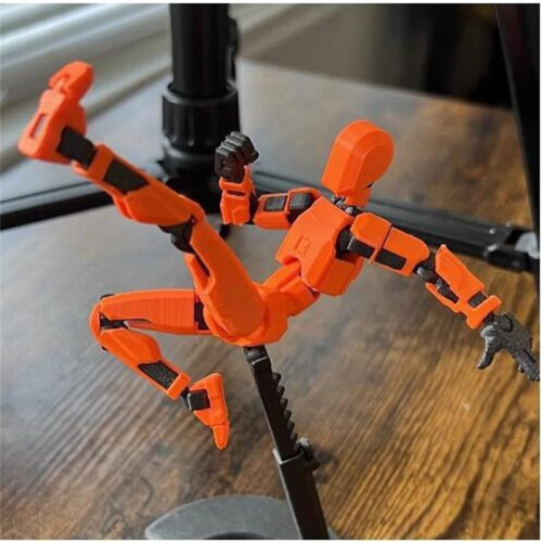 Robot Action Figure, 3D Printed with Full Articulation for Stop Motion Animation Yellow 2