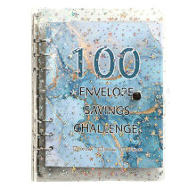 100 Umschläge Challenge Binder Sparordner für Save 5050 mit Geldumschlägen für Budgetplanung Blau