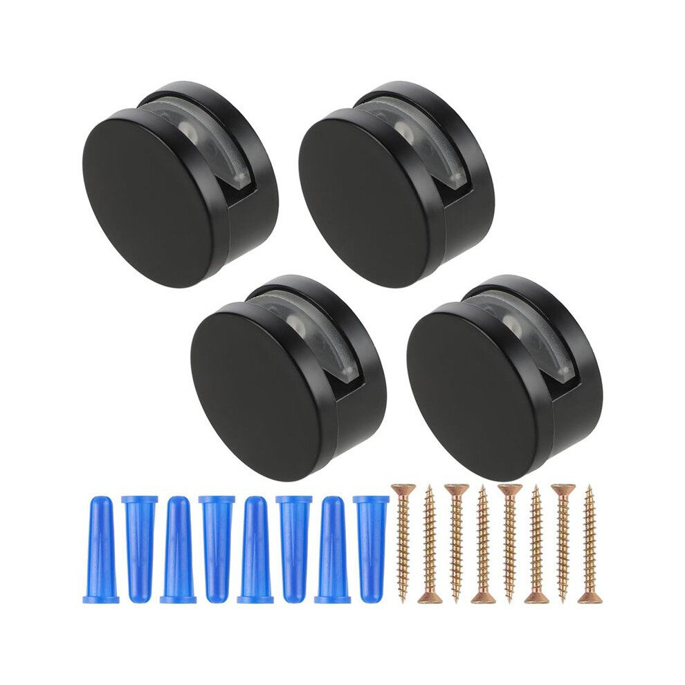 4 Pcs Mirror Mounting Hardware Frameless Adjustable Holders Clips Fixing Mirror Hanging Kit With Duty Screws Anchors 6031949340050