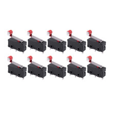 10Pcs Micro-Roller Lever Arm Open Close Limit Kw12-3 Pcb Microswitch