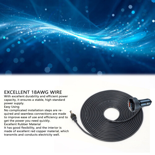 32.8ft 18AWG Rojo Mini DC Cable para Coche IP68 impermeable 2