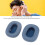 2 pezzi di cuscinetti per orecchie blu in memory foam per cuffie 3