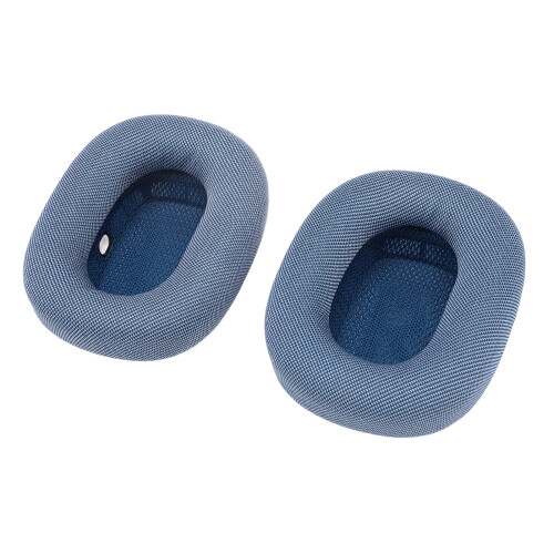 2 pezzi di cuscinetti per orecchie blu in memory foam per cuffie