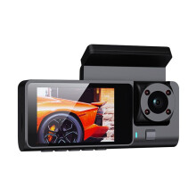 3-Kanals Bil Dvr Dash Cam för Bilar Backkamera för Videobandspelare Parkering Vidvinkel Night Vision Parkering HD