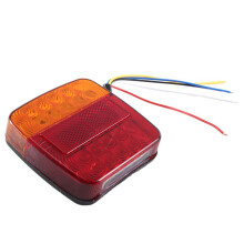12V LED Square Lamp Two-Color Tail Lamp Universal Car Supplies Red Cover