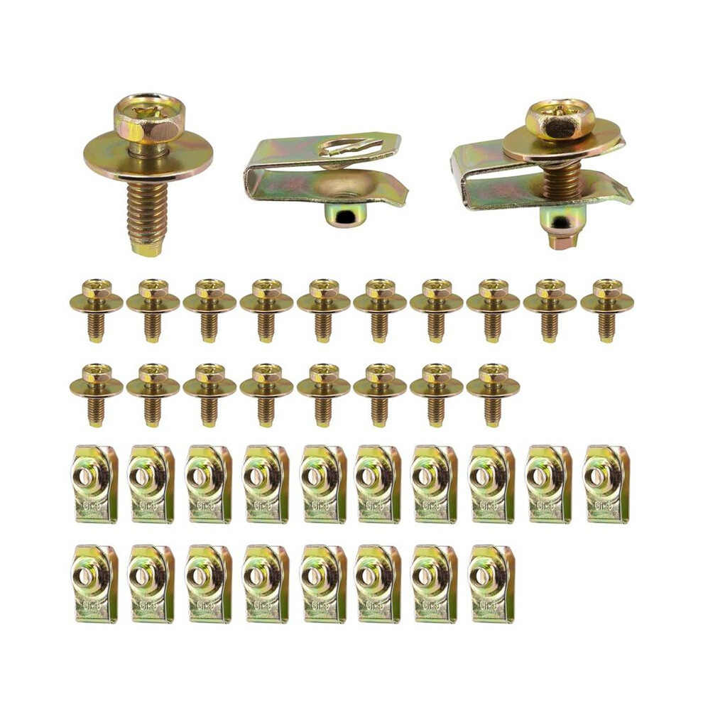 20X Body Bolts U-Nuts Clips Engine Under Cover Undertray Shield Guard Bumper Fenders Liner Push Fastener 4712140850549