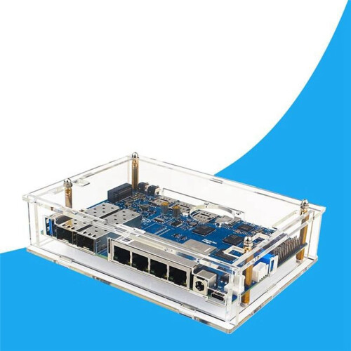For Banana Pi R4 Acrylic Shell Development Board Open Source Router Protective Shell Can Be Installed with A Radiator 2