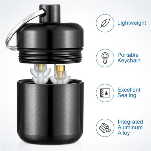 4 Pack Ear Plug Carrying Case Keychain, Portable Keychain Pill Case, Waterproof Metal Earplug Case Small Pill Container 2