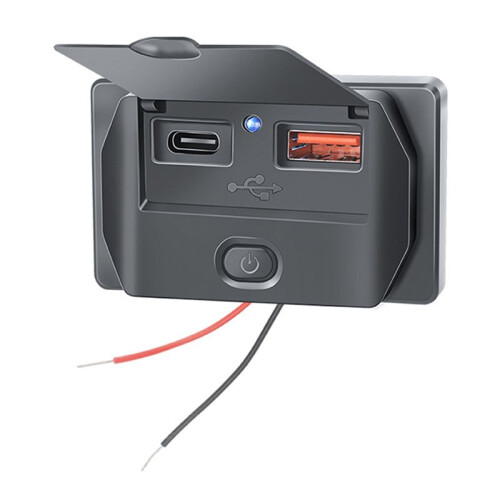 Quick Charge PD Type-C + USB  Car Bus Charger Socket Adapter USB Power with  for Marine Motorcycle 1