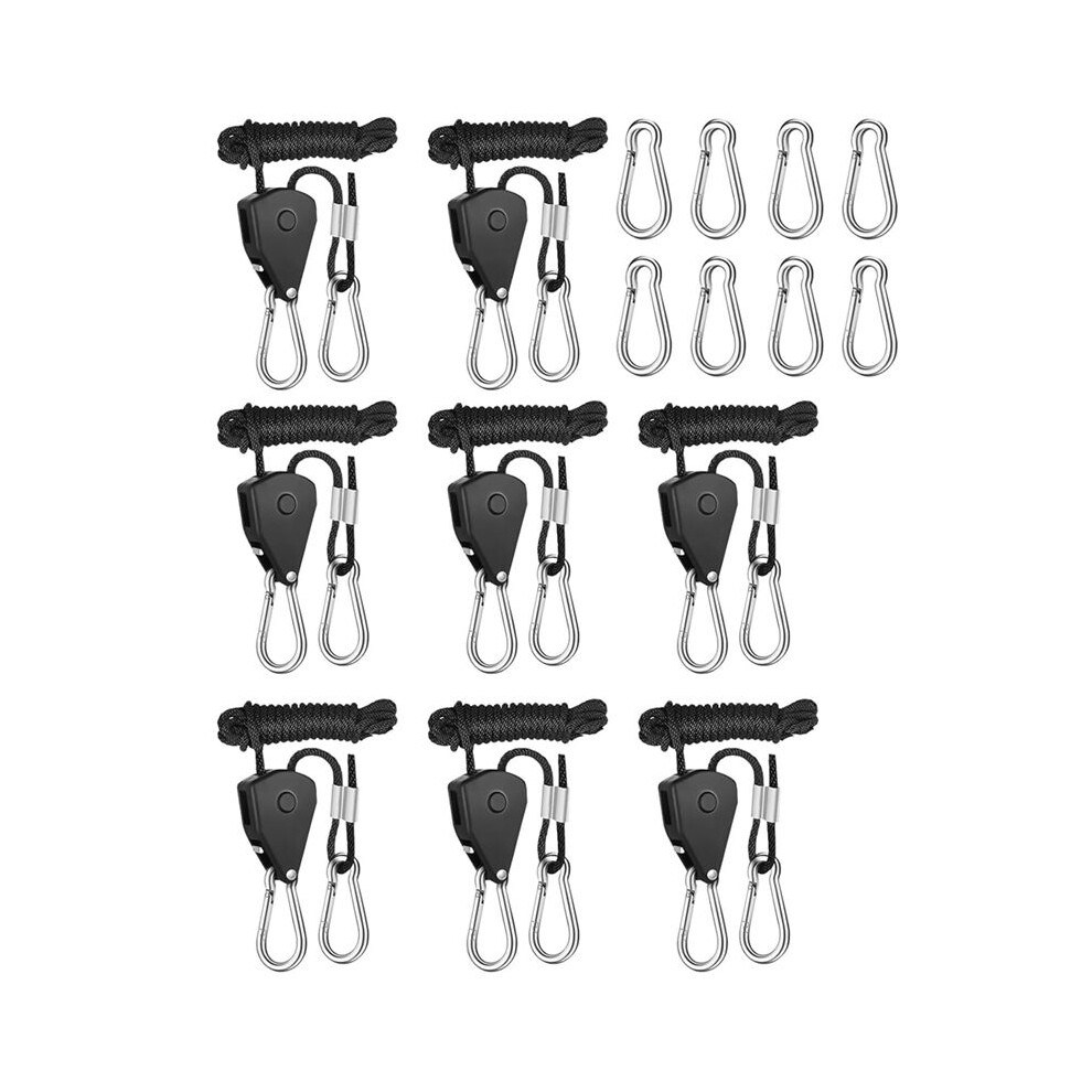 8Pack Ratchet Hangers, Adjustable Rope Hanger, Ratchet Rope, Pull Ratchet Hook, Adjustable Rope Hook, 2M, 1/8 Inch 6031738642662