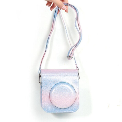 Camera Case with Adjustable Shoulder Strap PU Leather Soft Protective Case Trave Bag for  Instax  12,D 2