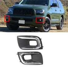 Car Front Bumper Fog Light Bezel Cover Fog Lamp Frame 520400C010 520300C010 for Sequoia 2018-2021