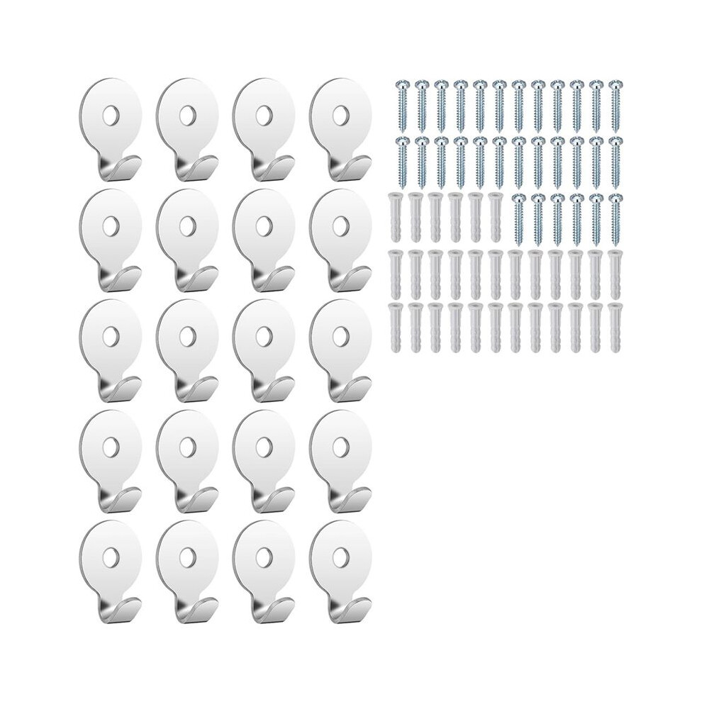 Steel 30 Lb Utility Hanger Wall Hook Utility Zinc Plated Keyhole For Framed Pictures Stucco Hooks 20Pack 6032522624499