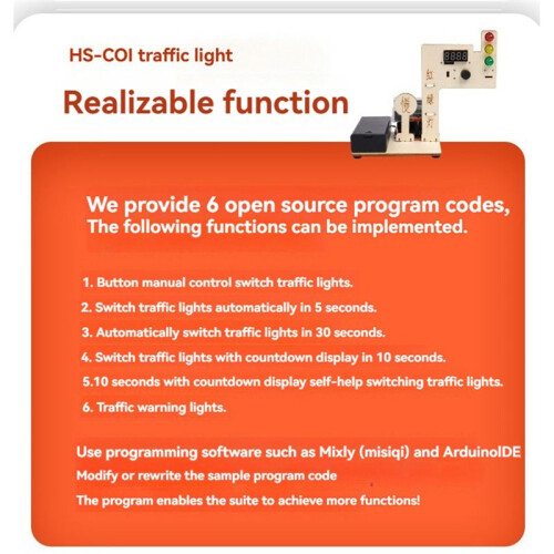DIY Traffic Signal Light Kit  Programming Kit with U+ Program Card Compatible with for  Mixly 2