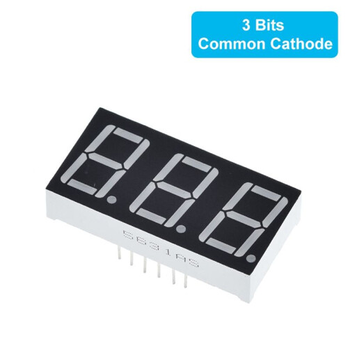 0,56 Tums LED-Skärm 7 Segment 3 Bitars Siffror Röd Common Cathode Digital 0,56 Tum LED 7 Segment 2