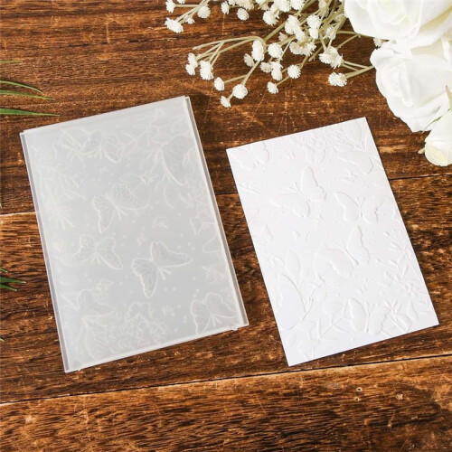 3D Embossing Folder, Textured Flower Leaf Butterfly Embossing Template, for Card Making Scrapbook Paper Crafts 2