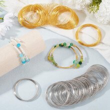400 Loops Memory Wire Bracelet Bulk Jewelry Memory Wire Cuff Bangle Gold Silver Steel Beading Wires
