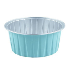 Backform Puddingbecher Heißluftfritteuse Sonderfarbe Aluminiumfolienbox Kuchenbackbecher Runde Schüssel Kuchenbox Blau