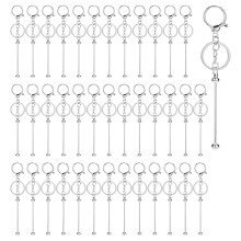 40pcs Beadable Keychain Bars,Metal Beaded Keychain Blank Keychains Key Chain Charms Making Accessories for DIY