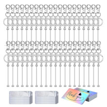Beadable Keychain Bars Bulk Blank Cute Keychains Bar for Beads Purse Keychains for Women
