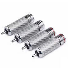 Fever Carbon Fiber Platinum-Plated RCA Lotus Plug Large Aperture DIY Welding Signal Audio Terminal