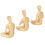 3er-Set goldfarbene Mädchenstatuen 7x11 cm / 7x10,5 cm 14