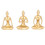 3er-Set goldfarbene Mädchenstatuen 7x11 cm / 7x10,5 cm 3