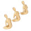 3er-Set goldfarbene Mädchenstatuen 7x11 cm / 7x10,5 cm 15