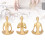 3er-Set goldfarbene Mädchenstatuen 7x11 cm / 7x10,5 cm 16