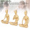 3er-Set goldfarbene Mädchenstatuen 7x11 cm / 7x10,5 cm 7