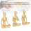 3er-Set goldfarbene Mädchenstatuen 7x11 cm / 7x10,5 cm 4