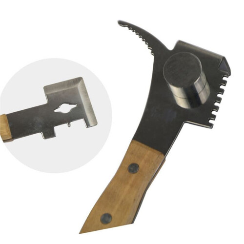 Multi-Purpose Hive Tool with Wooden Grip Hive Scraper,Bee Hive Tool Frame Lifter Uncapping Knife Beekeeping Tools 2