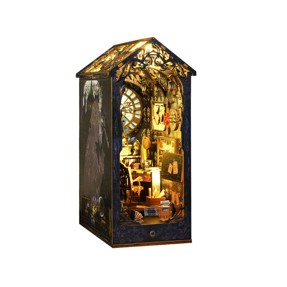 Diy Book Nook Kit, Diy Booknook Bookshelf Insert Decor Alley, With Lights, 3D Wooden Puzzle Decorative For Kids/Adults 6032544031985