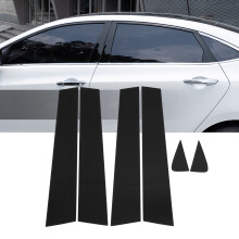 6 Stück Säulenverkleidungsabdeckung Glänzend Schwarz Fahrzeug