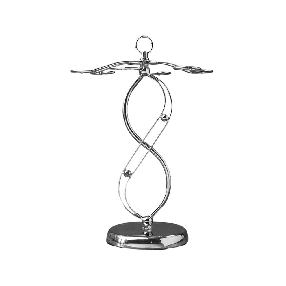 Typecat Iron Countertop Wine Glass Holder With Scrollwork Design, Freestanding Tabletop Stemware Storage Rack With 6 Hooks