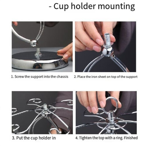 Iron Countertop Wine Glass Holder with Scrollwork Design, Freestanding Tabletop Stemware Storage Rack with 6 Hooks 1
