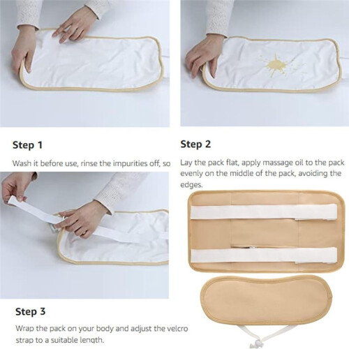 2 Pcs Castor Oil Pack Wrap Kit, Adjustable Castor Oil Pack Compress Castor Oil Pack Wrap 1