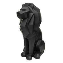 Lion Statue Lion Decor - Gifts for Men Geometric Stylish Sculpture Lion Figurine Decoration for Living Room Office Black