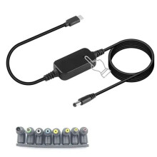 Type C to DC5.5x2.1mm Power Adapter Cord 5-20V Adjustable Voltage Fast Charging Cable for Laptop