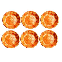 6 Pcs Wooden Salad Bowls 8 Inch Wooden Salad Bowl with Square Pattern Design for Food, Fruits,Entertaining & Decorating