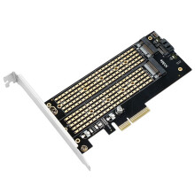 M.2 Dual M.2 PCIE 4.0 Adapter for NVMe / NGFF SSD NVME (M Key) and  (B Key) SSD to PCIe X4 X8 X16 Slot