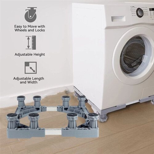 Washing Machine Holder Universal Stand Fridge Stand Movable Refrigerator Base Adjustable Base for Dryer Refrigerator 2