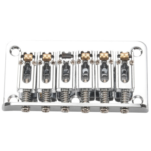 Hardtail Guitar Bridge Body Through for 6 String Electric Parts Silver 2