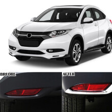 For HR-V HRV Vezel 2016 2017 2018 Chrome Rear Fog Light Tail Lamp Eyebrow Cover Trim Protector Molding Bezel Frame Styling