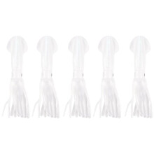 5Pcs Glow Luminous Silicone Squid Lures Soft Squid Skirt Bait Artificial Lure for Saltwater Fishing