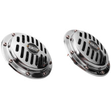 12V 115DB Bocina de Coche Cromada Universal Compacto SúPer Sonido Coche CamióN Motocicleta Impermeable Accesorios de Bocina de Rejilla