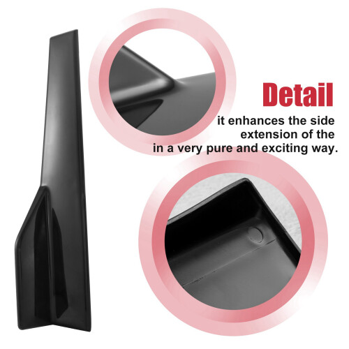 Side Skirts Fits Universal Vehicles Black 450mm Exterior Side Bottom  Extensions Splitter Lip Car Diffusers(Gloss Black) 2
